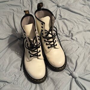 Doc Marten white lace up boots - gently used
